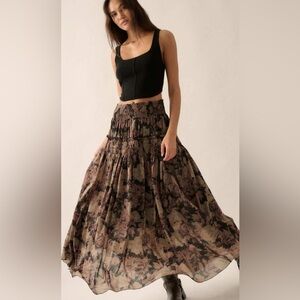 Bohemian Floral Maxi Skirt